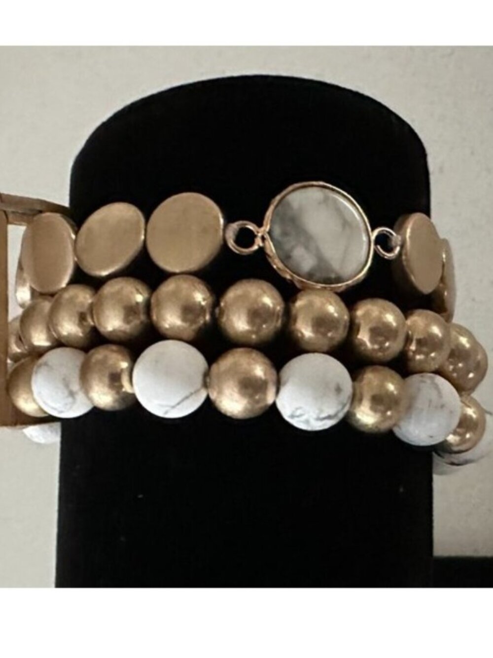 Three Glass Bead Stretch Bracelets